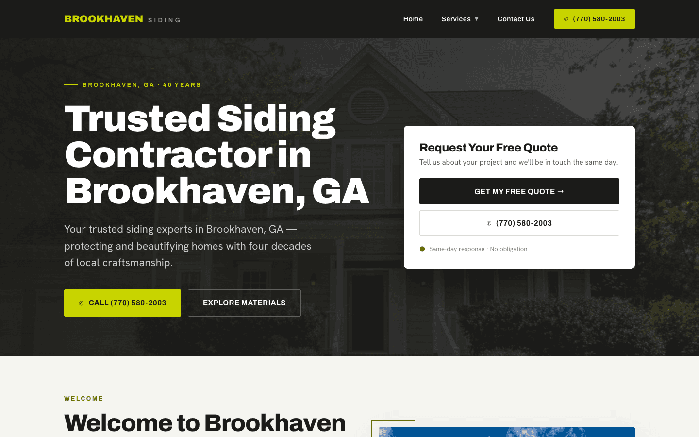 Brookhaven Siding homepage