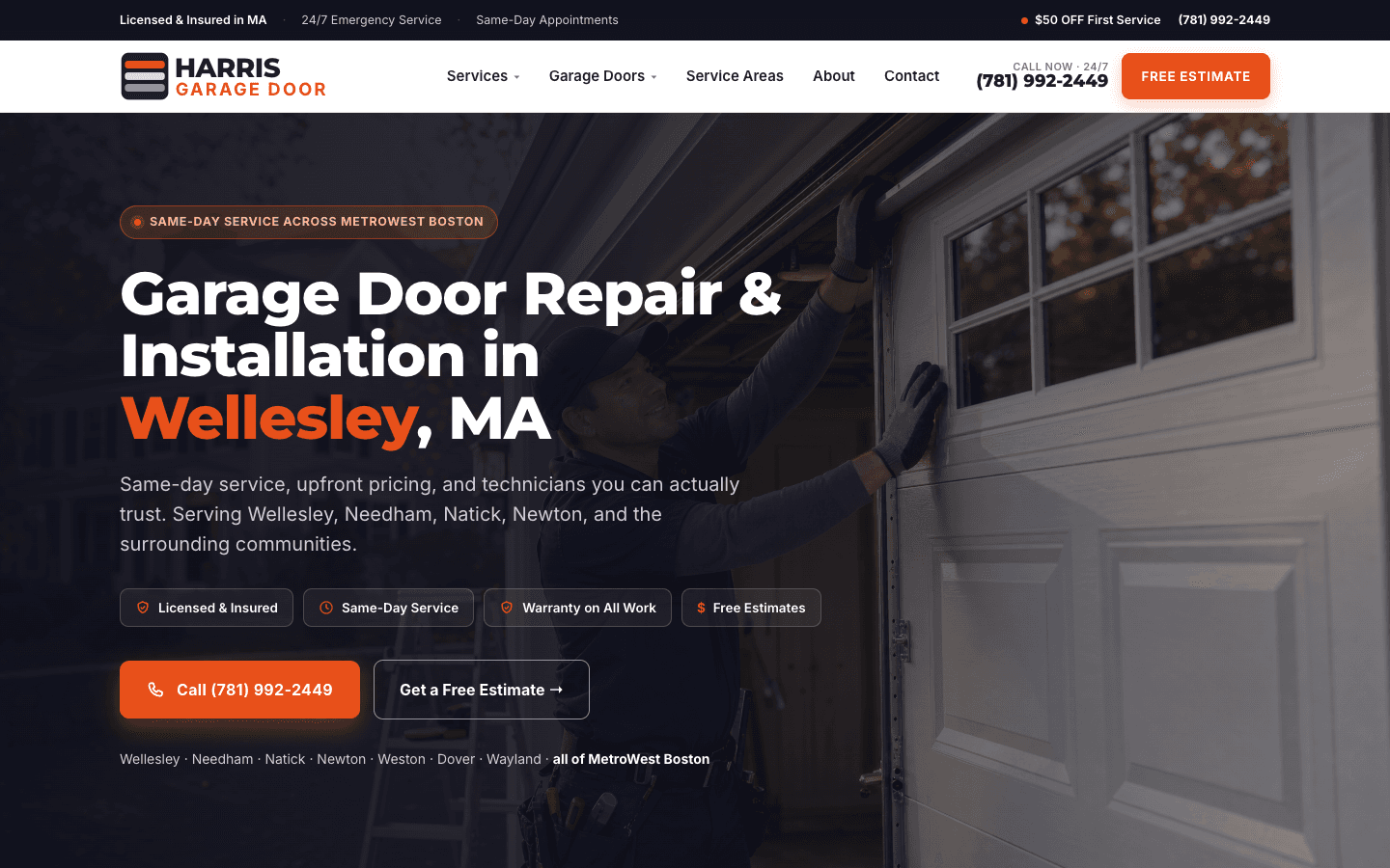 Harris Garage Door Repair homepage