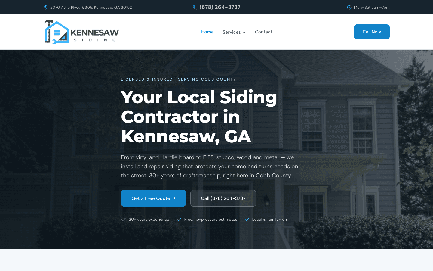Kennesaw Siding homepage