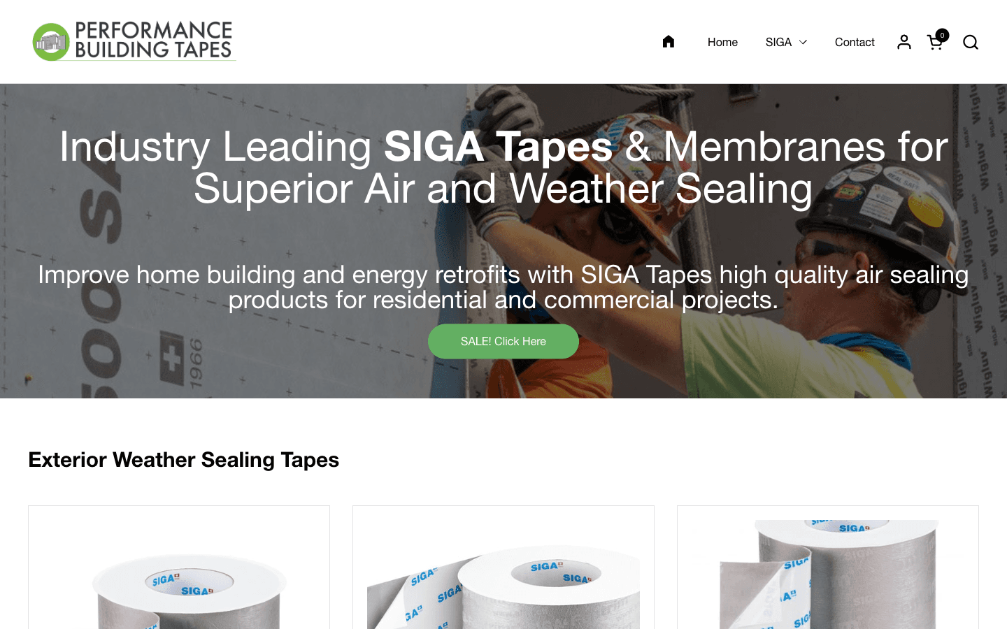 Performance Building Tapes homepage