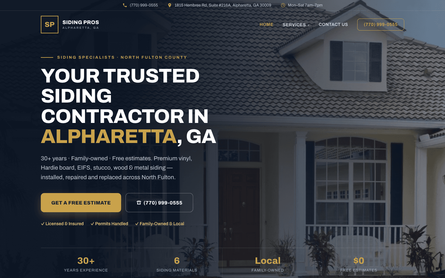 Siding Pros of Alpharetta homepage